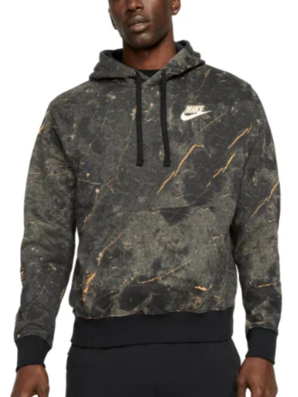 Nike Sportswear Club Fleece Marbled Hoodie Gray Size L Unisex
